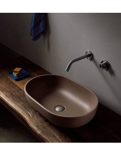 Flaminia Pass lavabo ovale da appoggio cm 62 fango