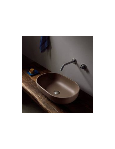 Flaminia Pass lavabo ovale da appoggio cm 62 fango