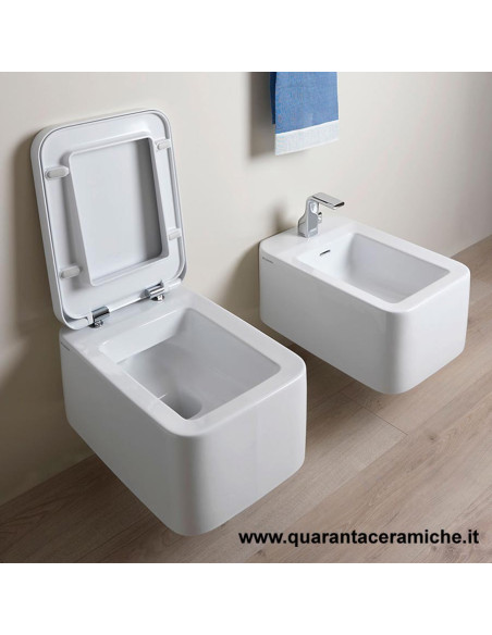 Flaminia Nile vaso sospeso bidet e coprivaso rallentato avvolgente