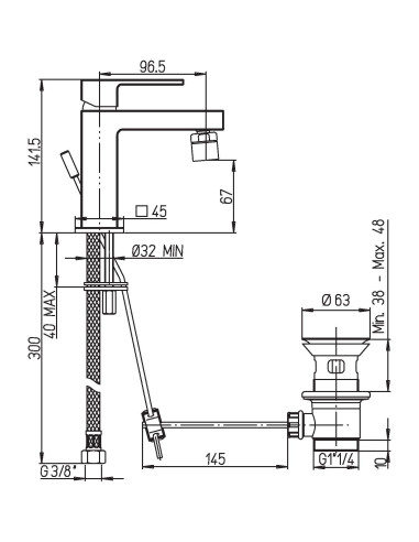 paini dax scheda tecnica monocomando bidet