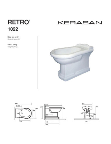 Kerasan Retrò filo muro bidet