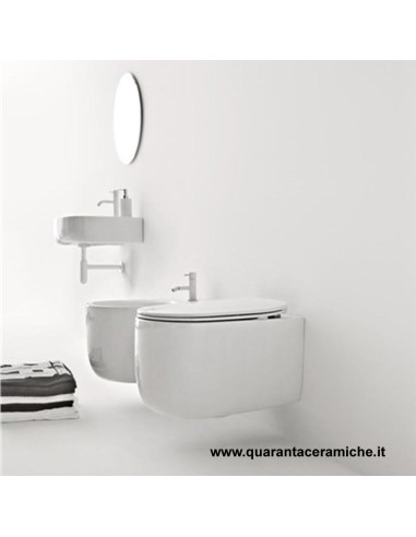 Kerasan Nolita sanitari sospesi vaso Norim, bidet e coprivaso slim soft close