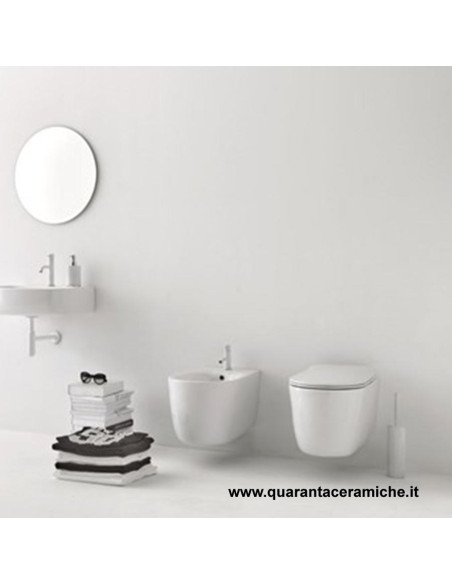 Kerasan Nolita sanitari sospesi vaso Norim, bidet e coprivaso slim soft close