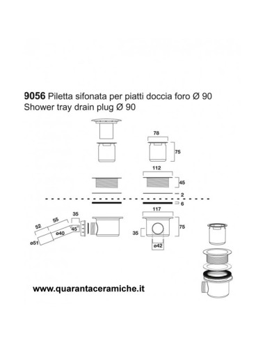 Kerasan Retrò piatto doccia 90x90 semicircolare