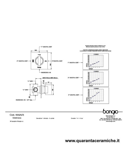 Bongio DOMINO Q Deviatore 3 vie