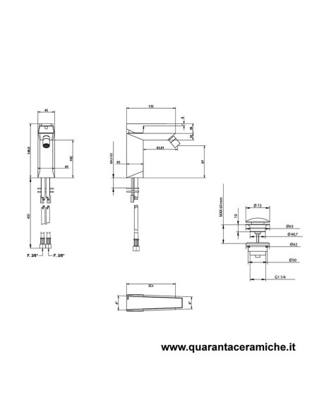 Bongio STELTH Miscelatore lavabo da terra