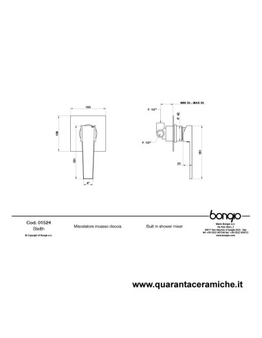 Bongio STELTH Miscelatore incasso doccia