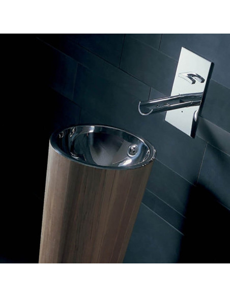 Bongio ACQUAVIVA Gruppo lavabo a parete con bocca 180 mm, miscelatore su piastra unica, cartuccia progressiva