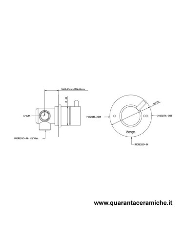 Bongio ON Deviatore 2-uscite (1 entrata - 2 uscite)