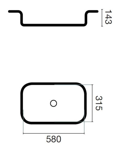 Solid sourface lavabo sospeso RADIO F