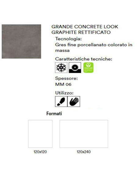 PAVIMENTO MARAZZI GRANDE CONCRETE LOOK GRAPHITE 120X120