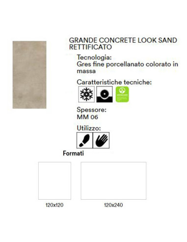 PAVIMENTO MARAZZI GRANDE CONCRETE LOOK SAND 120X120