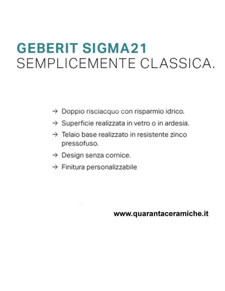 Placca di comando Geberit Sigma 21 Vetro Bianco