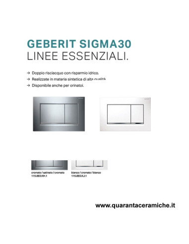 Placca di comando Geberit Sigma 30 bianco/cromato/bianco
