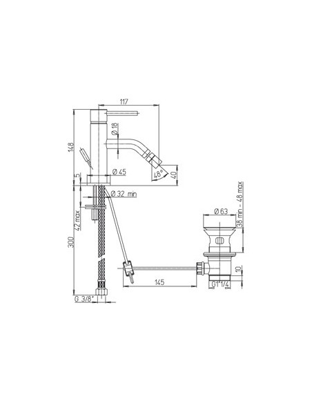 Paini Cox small miscelatore lavabo tipo alto e bidet