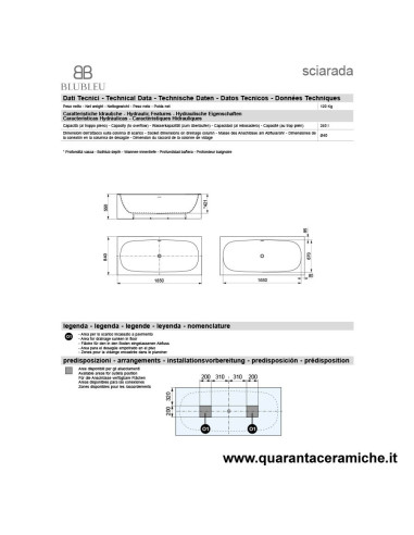 Blubleu Vasca Freestanding Bcollection Sciarada Bicolore