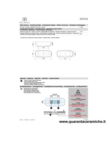 Blubleu Vasca Freestanding Bcollection Alexia Bianca