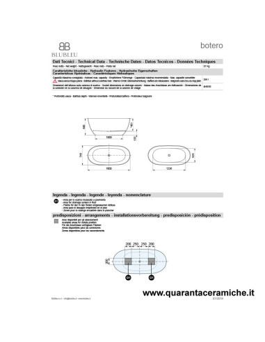 Blubleu Vasca Freestanding Bcollection Botero Bianca