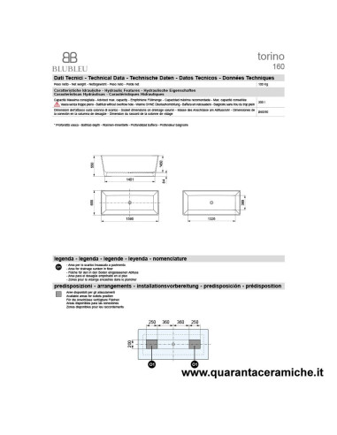 Blubleu Vasca Freestanding Bcollection Torino Bianca