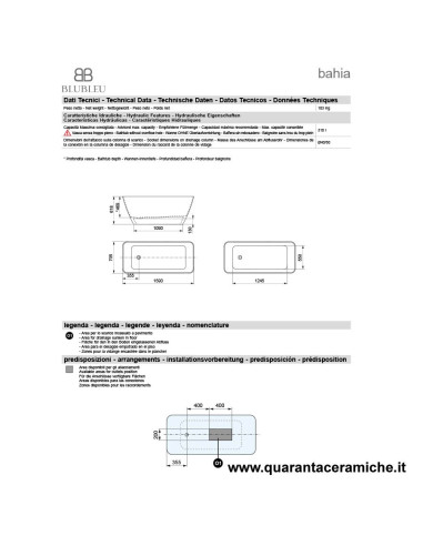 Blubleu Vasca Freestanding Bcollection Bahia Bianca