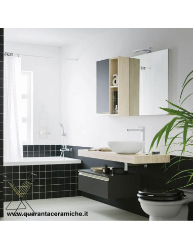 Mensola porta lavabo Almond x bacinella L 105 x P 45,5 x H 8 Mensola portalavabo Almond per bacinella L 70 x P 45,5 x H 8