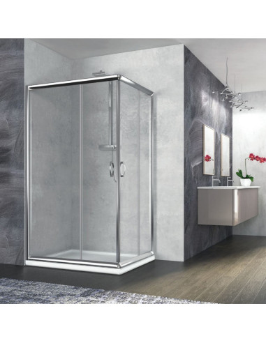 Zaffiro box doccia rettangolare 90x100 cristallo trasparente 6 mm altezza 190 cm