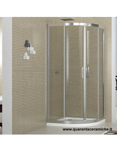 Smeraldo box doccia semicircolare 80x80 cristallo trasparente 6 mm altezza 190 cm