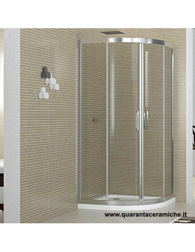 Smeraldo box doccia semicircolare 90x90 cristallo trasparente 6 mm altezza 190 cm