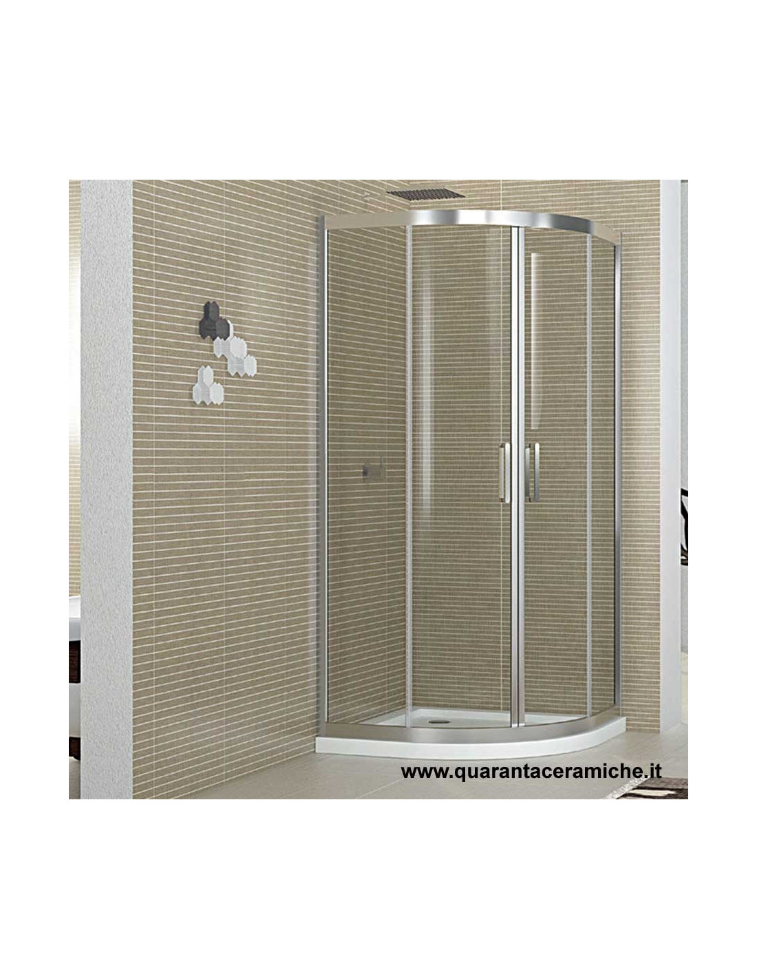 Porta doccia scorrevole per nicchia 150 cm in vetro temperato trasparente e  profili bianchi - Teen