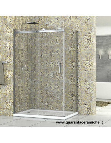 Diamante nicchia scorrevole 100 cm + parete fissa laterale  70 cm