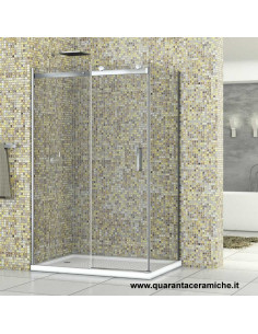 Diamante nicchia scorrevole 140 cm + parete fissa laterale  80 cm