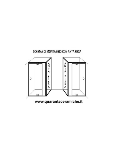 Zaffiro box doccia 70x70 porta battente+lato fisso h190 cristallo stampato