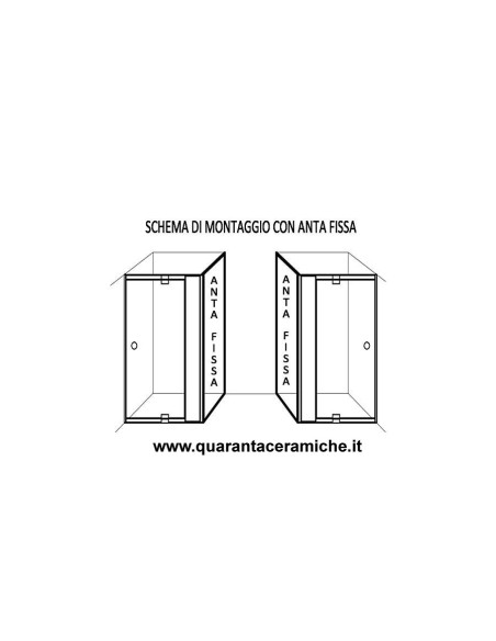 Zaffiro box doccia 120x70 porta battente+lato fisso h190 cristallo stampato