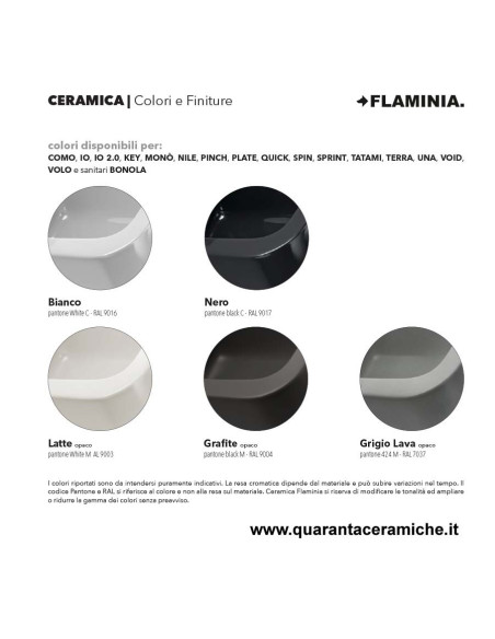 Ceramica Flaminia Spin tabella colori