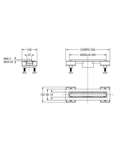 Canalina Doccia Design 30 cm