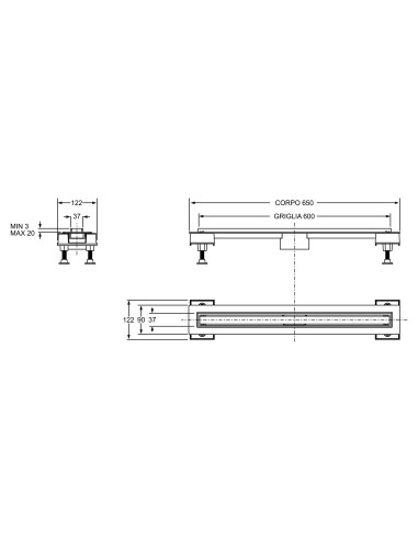Canalina Doccia Design 60 cm
