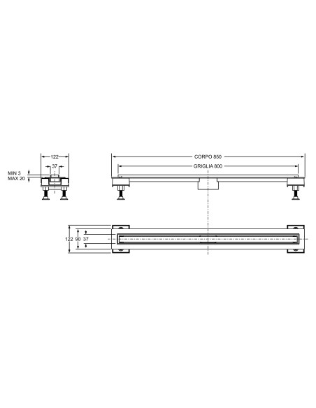 Canalina Doccia Design 80 cm