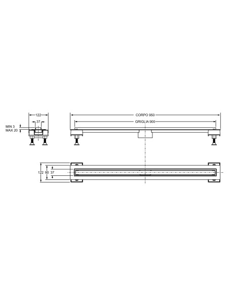Canalina Doccia Design 90 cm