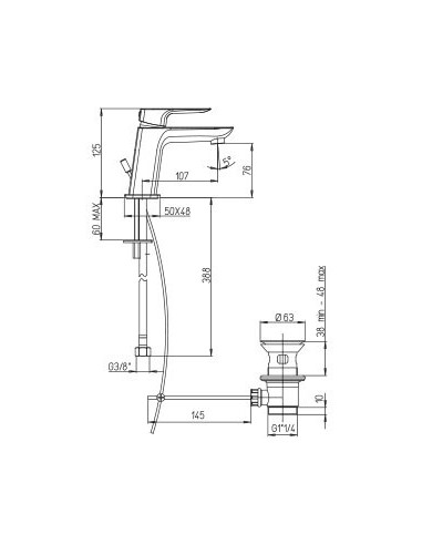 Paini Nove miscelatore monoforo per lavabo