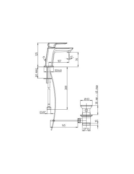 Paini Nove miscelatore monocomando per lavabo e bidet