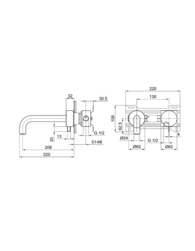 Fantini AF/21 Miscelatore lavabo 2 fori cromo con cartuccia progressiva