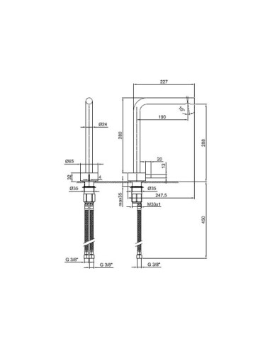 Fantini AF/21 Miscelatore lavabo alto bocca prolungata monoforo cromo con cartuccia progressiva