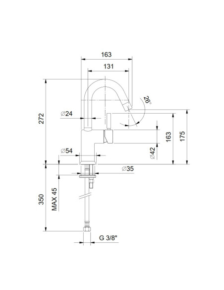 Fantini AF/21 Miscelatore lavabo monoforo cromo/acciaio con cartuccia tradizionale