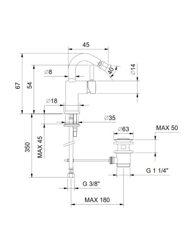 Fantini AF/21 Miscelatore lavabo monoforo cromo/acciaio con cartuccia tradizionale