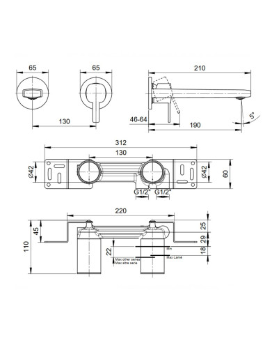 Fantini Lamè Miscelatore lavabo monoforo cromo con cartuccia tradizionale