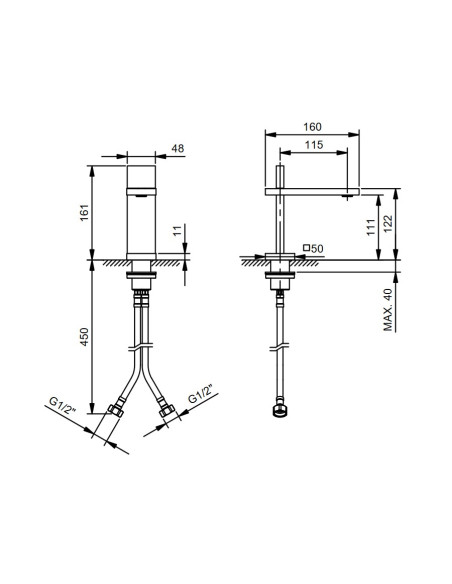 Fantini AK/25 Miscelatore lavabo monoforo