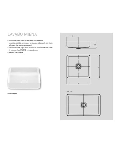 Kaldewei Miena Lavabo d'appoggio 58x38 cm