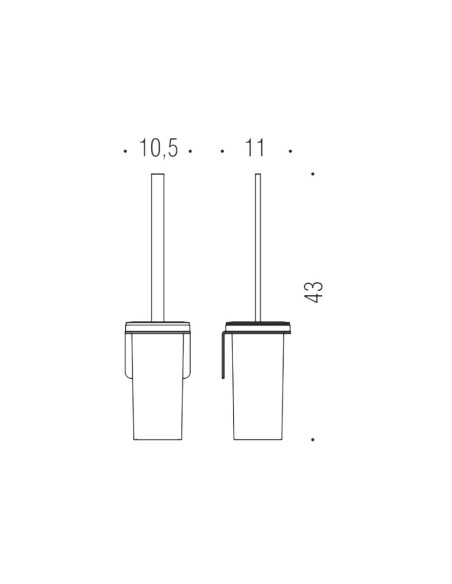 Colombo Serie Over Porta Scopino da parete in Acciaio inox