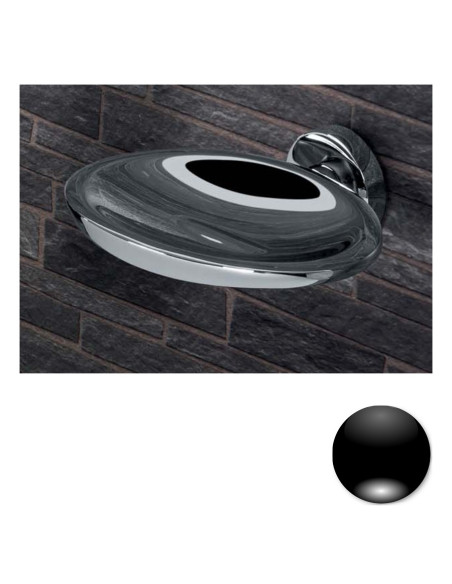 Colombo Serie Plus Porta sapone inamovibile cromo o nero