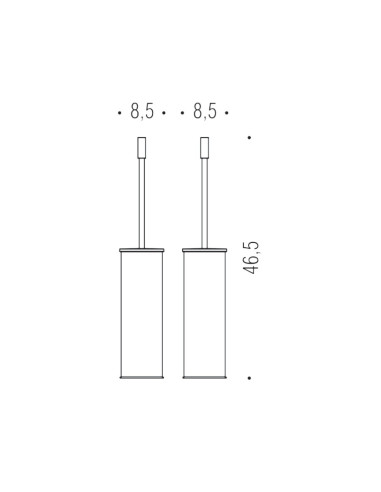 Colombo Serie Plus Porta scopino d'appoggio cromo o nero